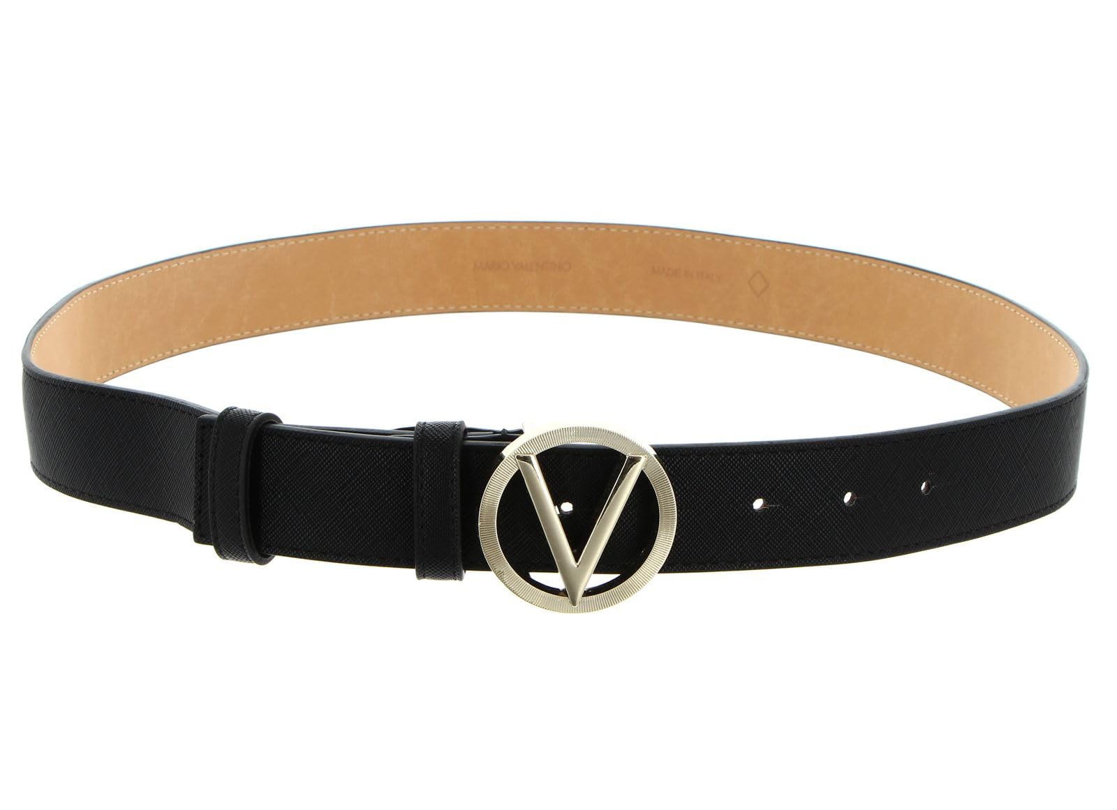 Valentino cinturón Hampton Plaque Buckle Belt W115 Nero/Oro negro recortable