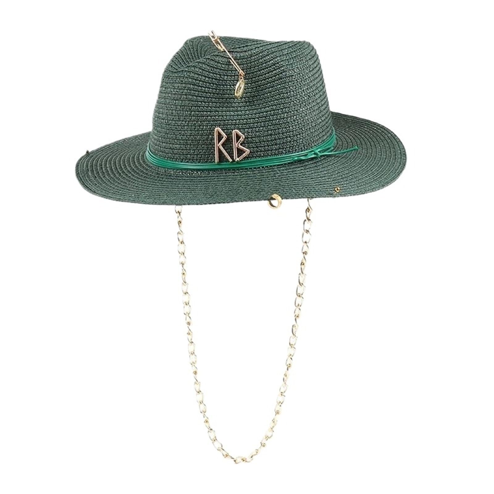 Cappello da Spiaggia in Paglia Premium, Classico Cappello da Sole a Tesa Larga per Donna, Accessorio per Le Vacanze e la Protezione Solare