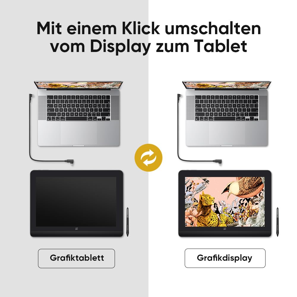 XPPen Artist Pro 16 (Gen 2) Grafiktablett mit Display für PC, 2.5K QHD 16 Zoll entspiegeltem Bildschirm, 16384 Druckstufen, X3 Pro batterieloser Stift, 159% sRGB, Neigungserkennung & Mini-Tastatur