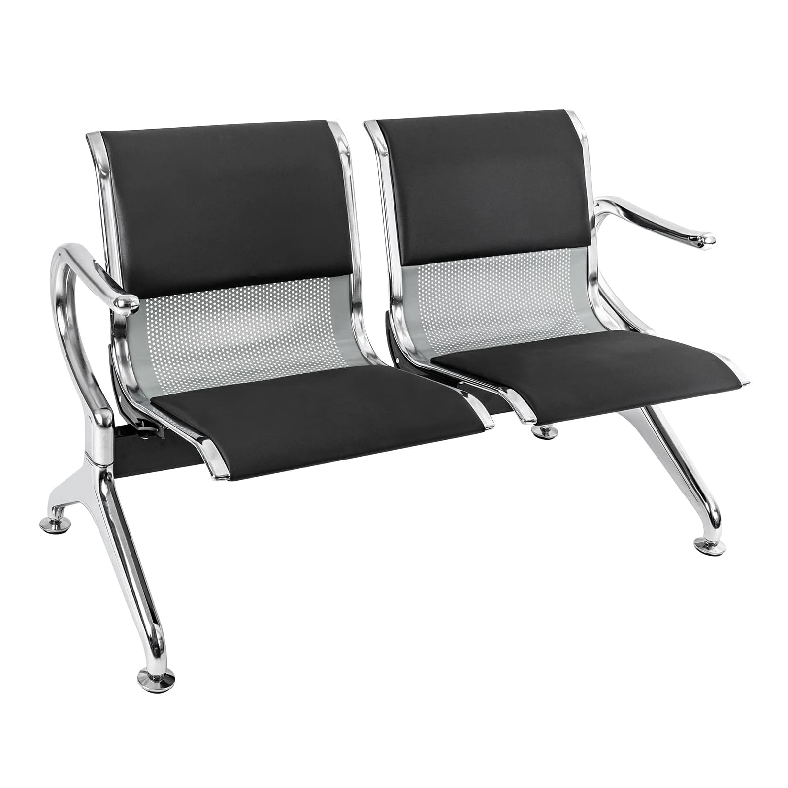 AYCDL Airport Reception Bench Waiting Room Chairs with Arms Leather Reception Chair for Office Airport Bank Business,3 Seat,size_name-2 Seat