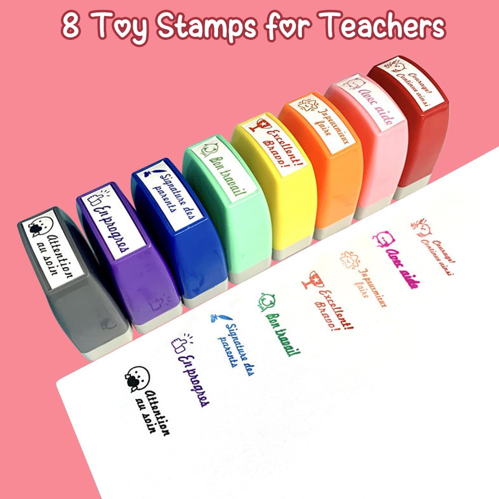 Tampons Enseignants | Enseignants Essentiels Coffret De 8 Tampons Auto