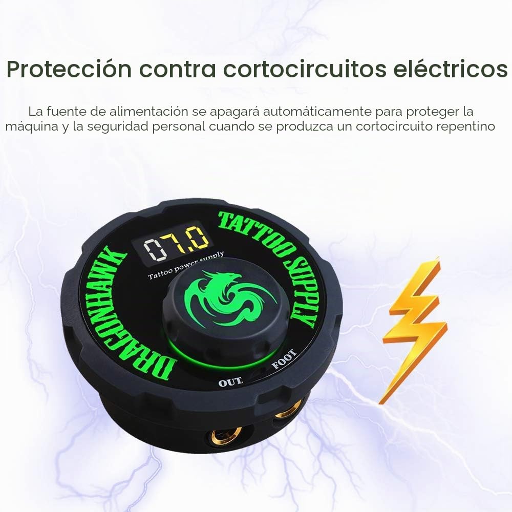 Dragonhawk Airfoil – Fuente de Alimentación para Máquinas de Tatuar tipo Pluma