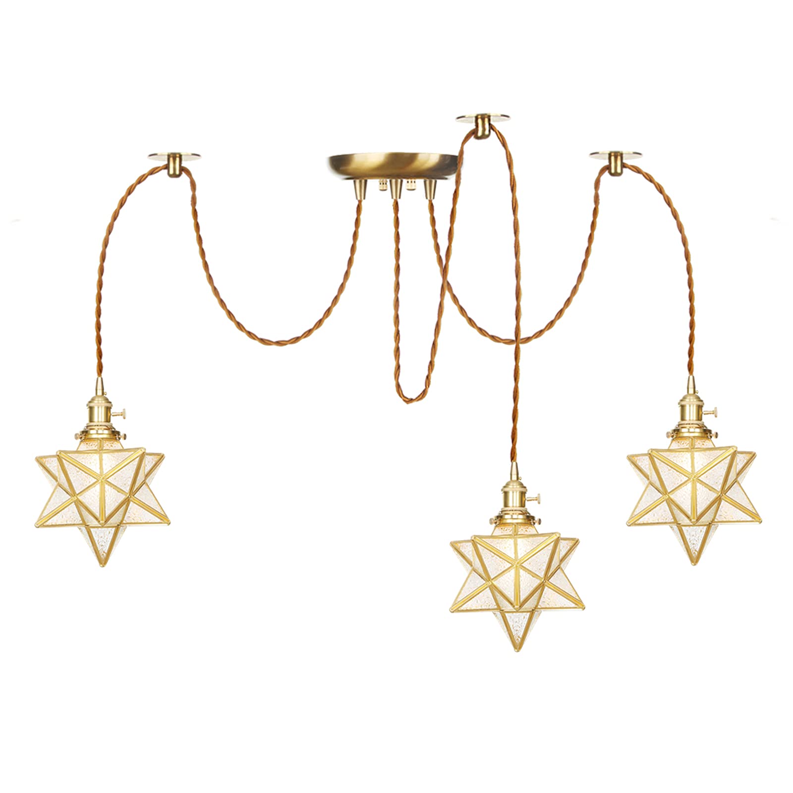 Lampes suspendues avec interrupteur lustre moderne salon plafonnier réglable laiton doré