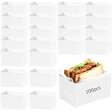 200 Pcs White Sandwich Boxes, 4.7X3.1X2.8 in Take Out Food Containers, Mini Burger Boxes of Food-Safe Paper for Sandwiches, Pastries, Desserts