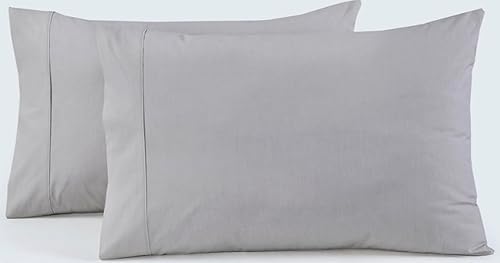 ShanDreamz - Fundas de almohada de percal 100 % algodón, tamaño King de 20 x 40 pulgadas, algodón puro, fresco, transpirable, suave, fundas de