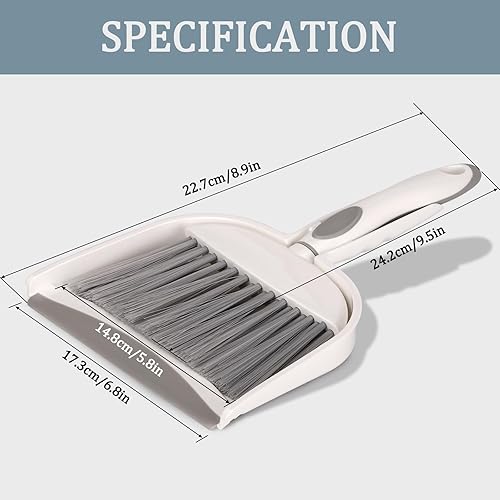 Miniatura 7 de Juego de recogedor y escoba, mini cacerola pequeña de mano con cepillo de limpieza, combo para escritorio del hogar, sofá, cuidado del hogar de