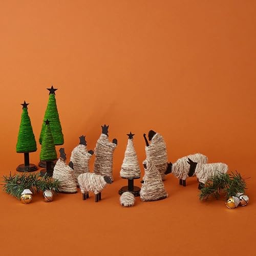 Dear Holidays Juego de mesa de lana de oveja palestina y árboles