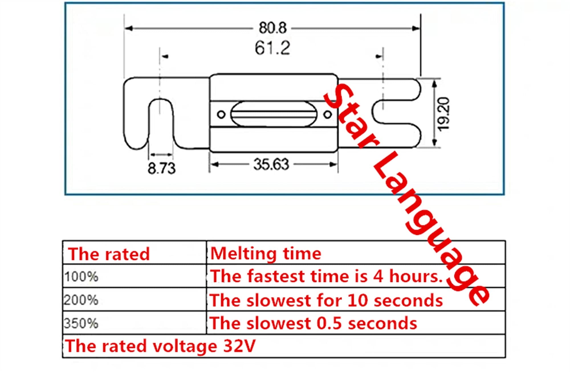 Fusible boulonné/fusible à Lien fusible/fusible Automatique/fusible à Lame 30A 35A 40A 50A 60A 70A 80A 100A 125A 150A 175A- 250A 400A 500A Fusible(250A)