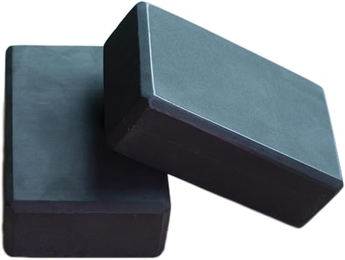 Bloques de yoga de alta densidad de espuma EVA de 2 paquetes de 9 x 6 x 3 pulgadas cada uno, apoyo, ligero con bordes biselados para yoga, pilates y