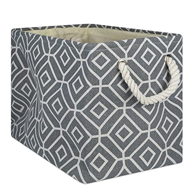 DII Collapsible Polyester Storage Bin, Stained Glass, Gray, Large Rectangle