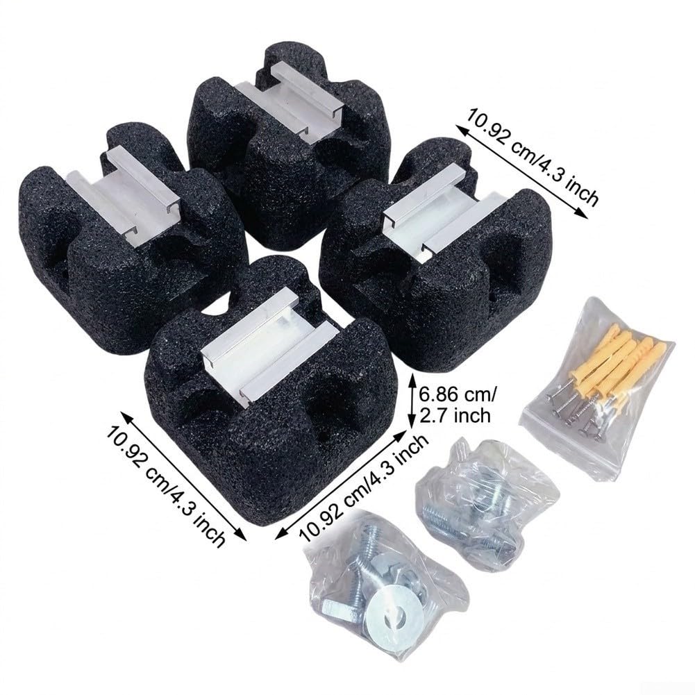 GLOBALHUT Klimaanlagen Fußpolster Vibrationsdämpfer 11x11cm Schwarz(Slot)