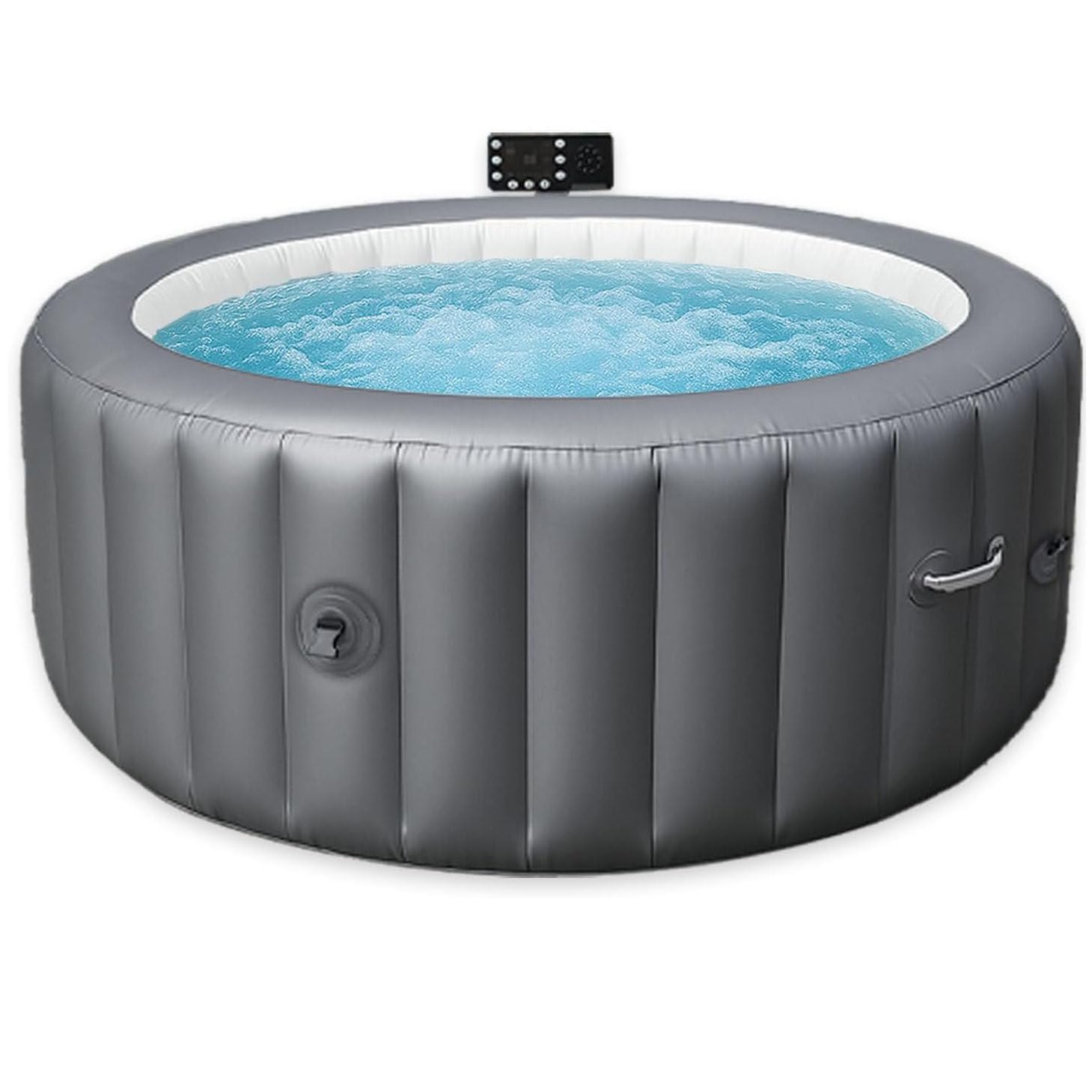 Vasca Idromassaggio Gonfiabile,Spa Rotonda Portatile per 4-6 Persone con Massaggio A Bolle,Pannello di Controllo Digitale,Uso Interno/Esterno per Cortile,Patio E Bordo Piscina. 72x28in