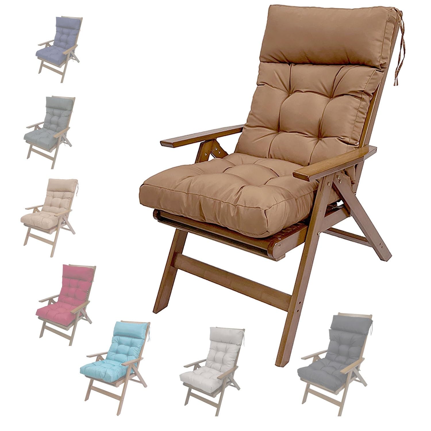 Cuscini per Sedia a Dondolo in Vimini Impermeabile Cuscino per Sdraio da Giardino Antiscivolo Cuscinos per Lettino Prendisole per Interni,Esterni, Altalena, Patio，Balcone, Spiaggia(A1,125x55x10cm)