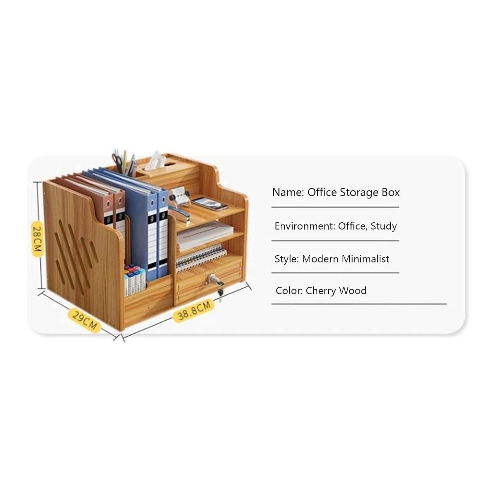 Organizer Per Documenti Da Scrivania, Scatola Portaoggetti In Legno Massello, Portadocumenti Da Tavolo, Scaffale Per Ufficio, Supporto Per Documenti A4 E Ricevute