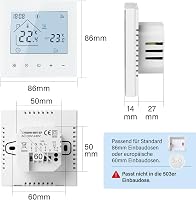 BEOK CONTROLS Okos Termosztát WiFi Kazán Fűtés Programozható Szobatermosztát Padlófűtés LCD Kijelző Fehér 7