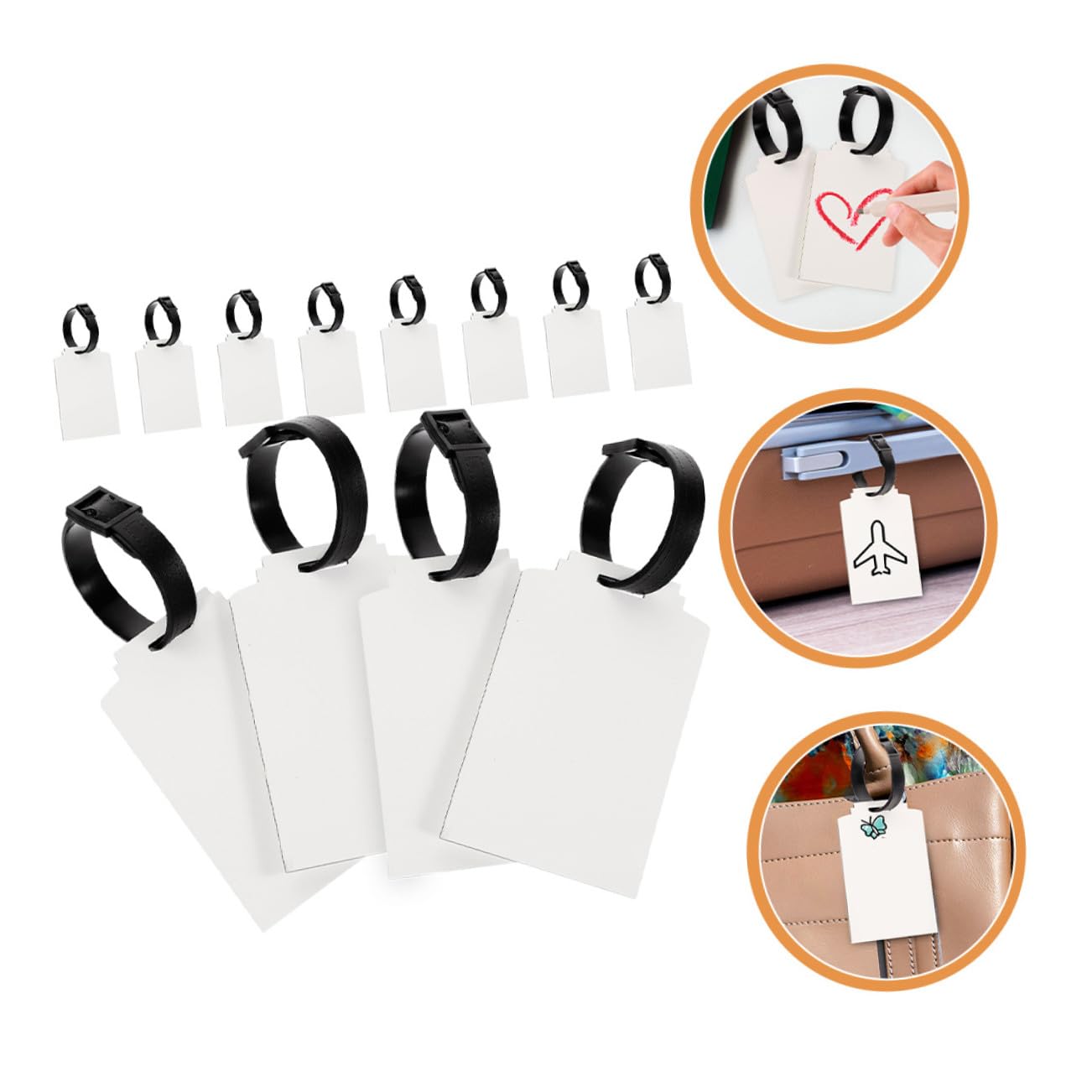 SHINEOFI 30pezzi Etichette Per Valigie Vuote Etichette Per Bagagli Sublimazione Personalizzabili Per Valigie Cordino