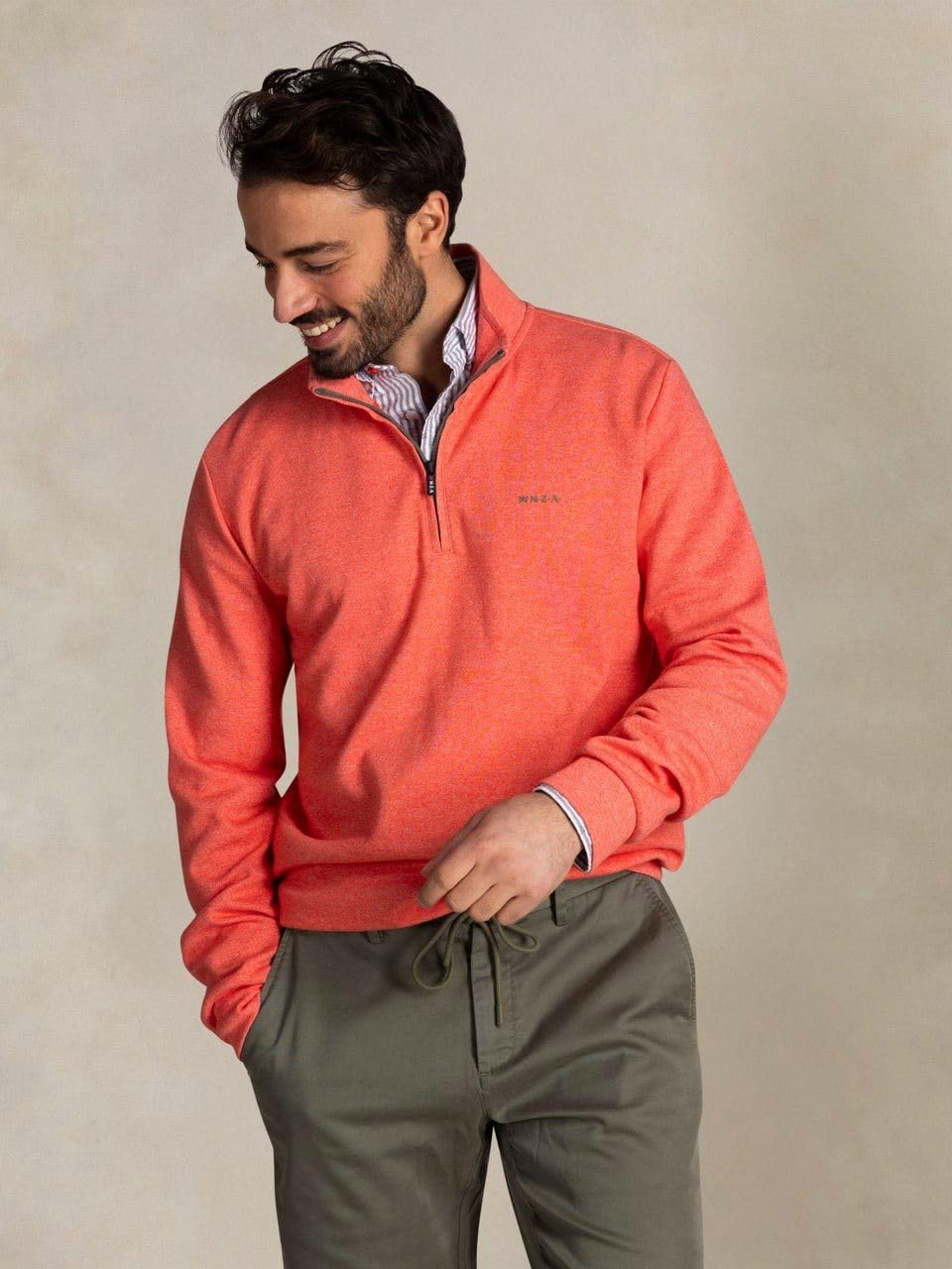 New Zealand Auckland NZA Half-Zip Mokau Orange - Herren - Bekleidung