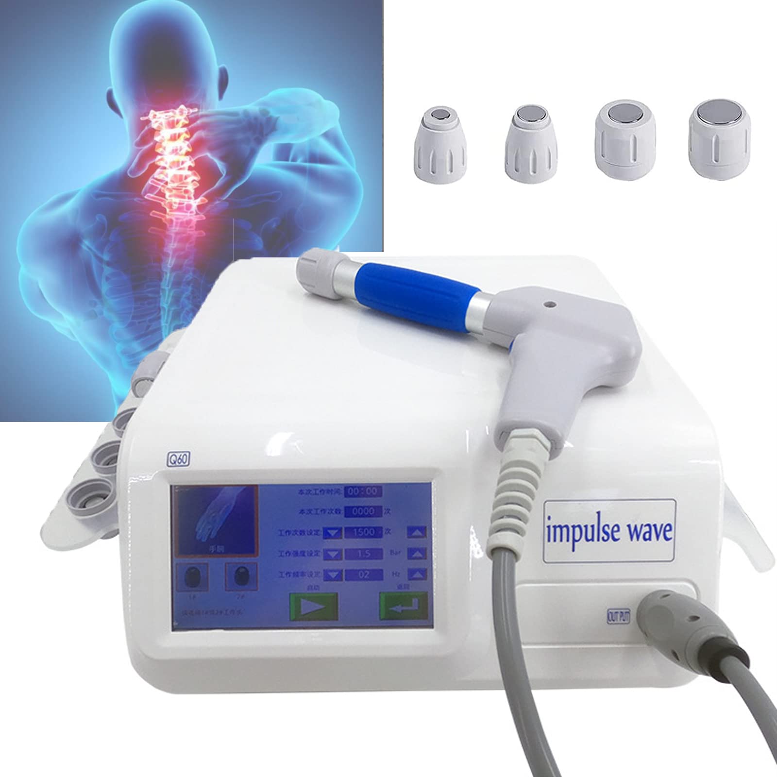 REUOOExtracorporeal Shockwave Therapy Machine for ED and Pain Relief and Anti-Cell-ulite Treatment ESWT Shockwave Therapy Machine for Back Waist Leg and Golf Elbow Relief Pain