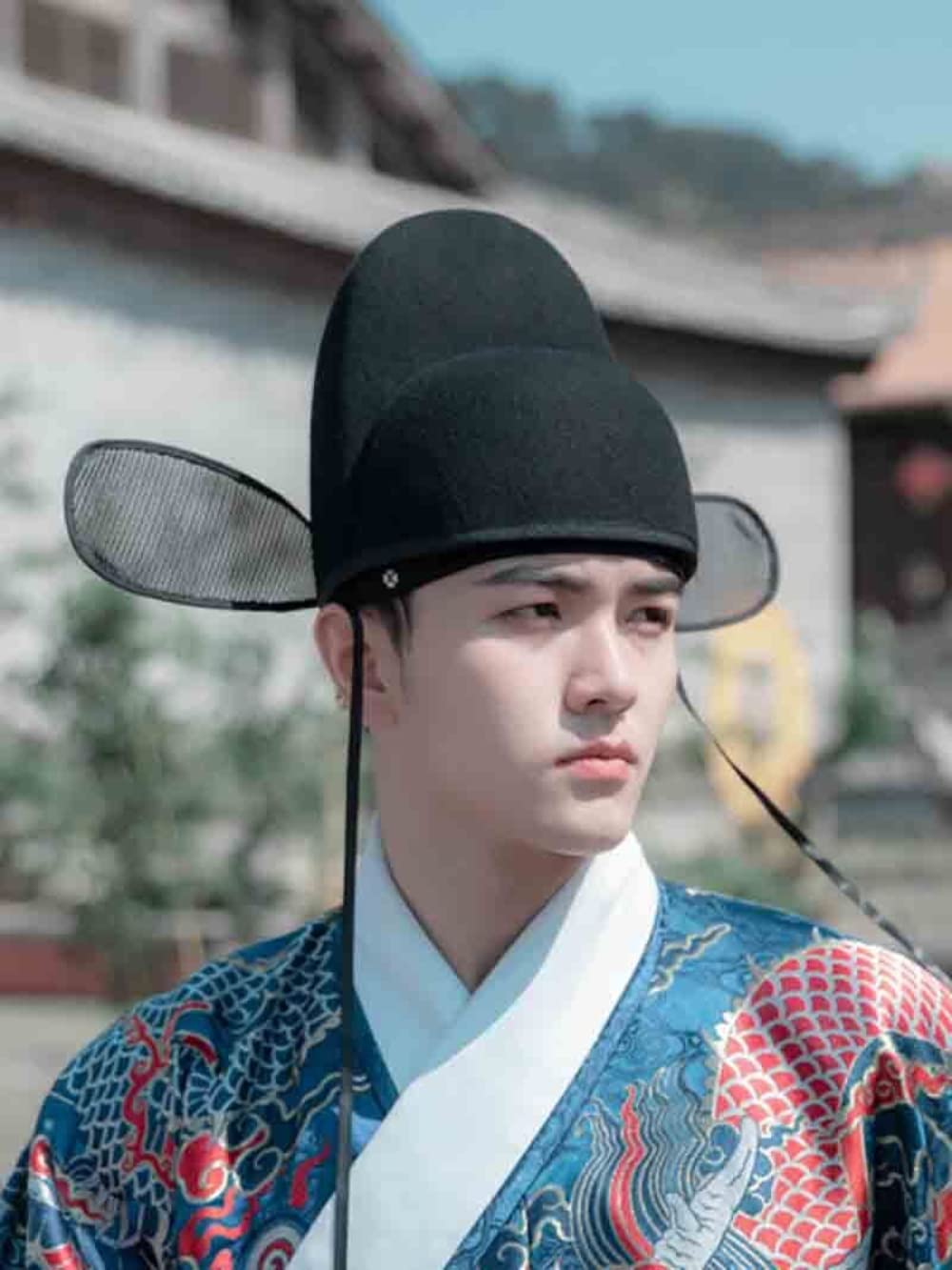 XIALON Black Gauze Hat Men Ancient Chinese Hanfu Hat Men Ming Dynasty Male Cosplay