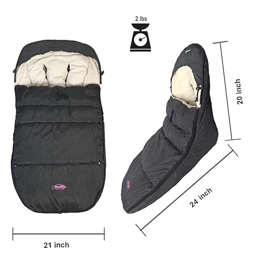 Miniatura 2 de Saco impermeable para cochecito de invierno, bolsa universal compatible con todos los cochecitos, relleno de algodón 3D para cochecito de niño