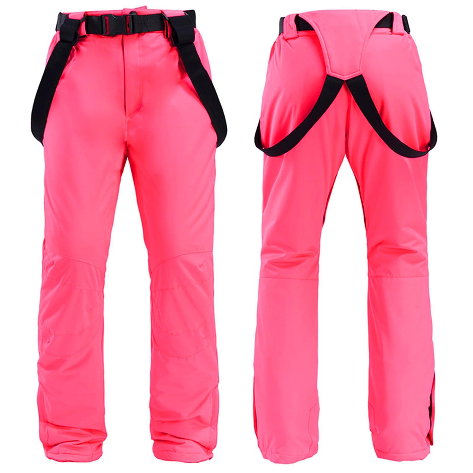 Salopette Ski Femme Couleur Pure - Vetement Thermique Femme Chaud Sport, Pantalon Thermique Randonnée Classique, Pantalons Imperméable Épais Outdoor