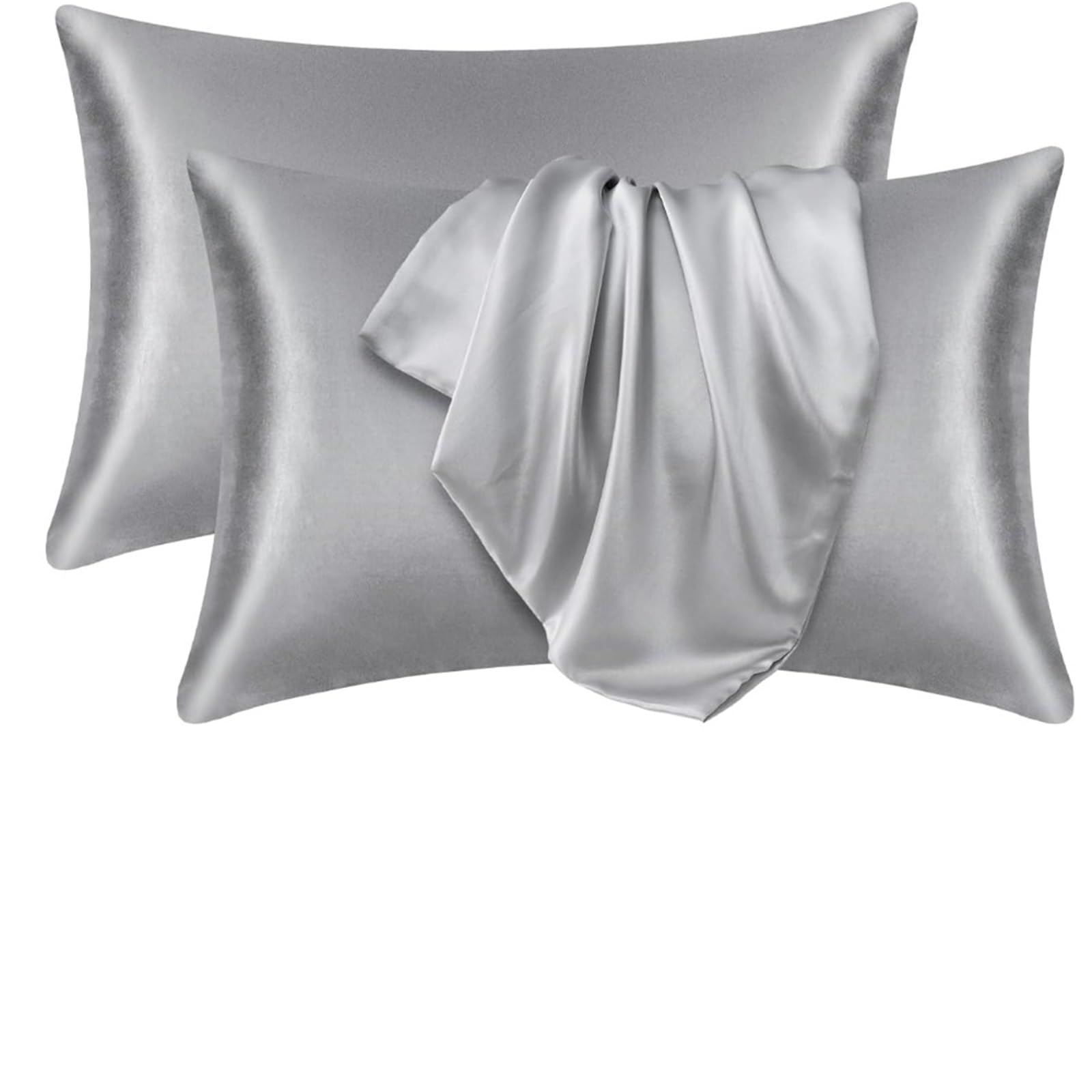 LYXYGMV Silky Satin Pillowcases Cooling Hair And Skin Friendly for Bedrooms(Silver)