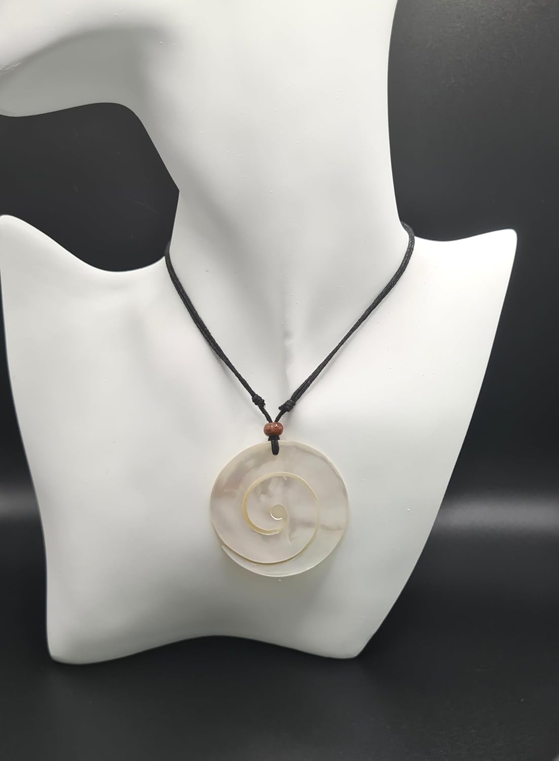 Hand Carved Spiral Mother of Pearl Necklace, Handmade Seashell Necklace for Women Jewelry AA027-N - Image 7