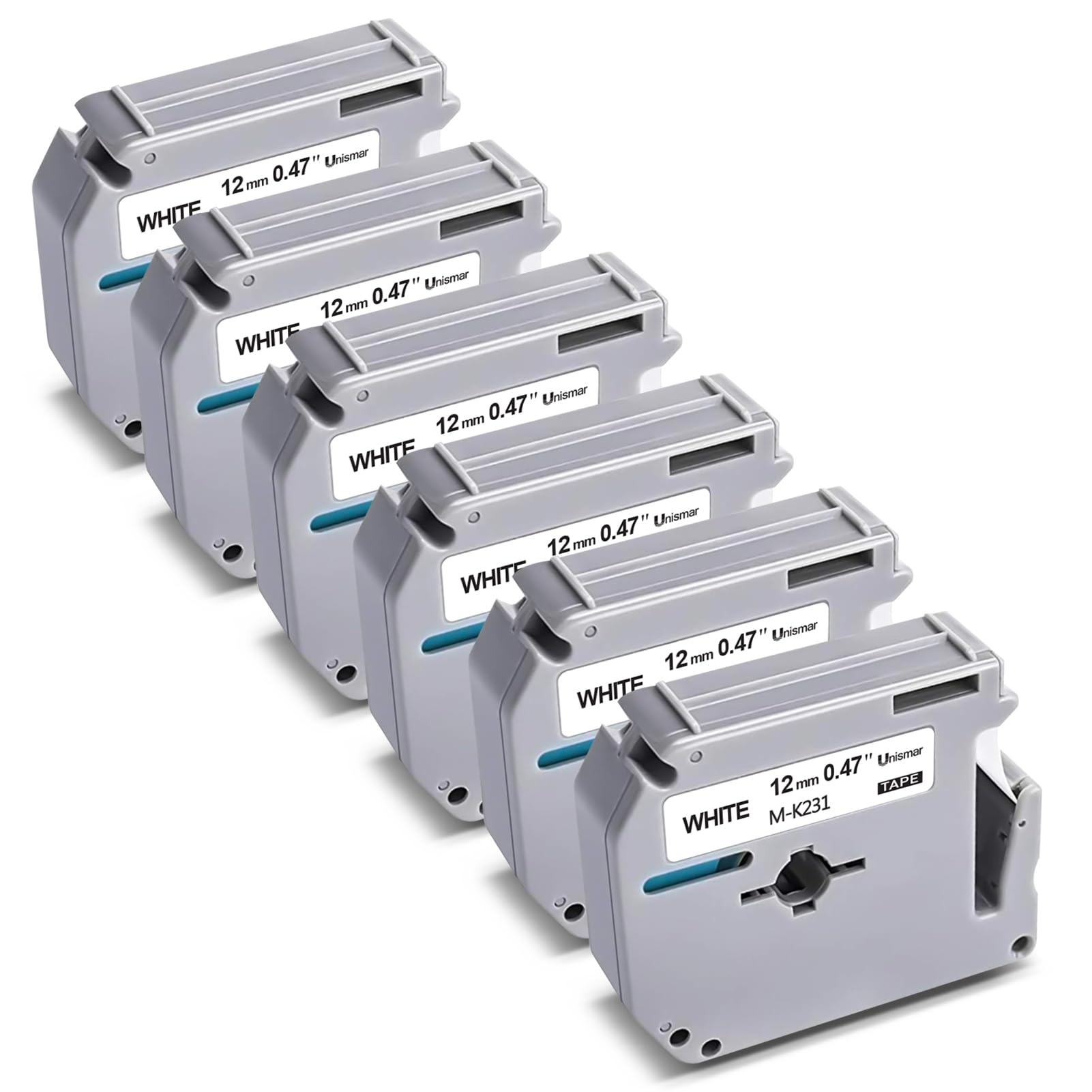 Negro Sobre Blanco Cinta De Etiquetas Compatible Para Brother M-K231 MK231 M231 P-Touch Pt55bm Pt55s PT65 Pt65sb PT70 PT80 PT85 PT90 PT100 PT110 26.2 Ft