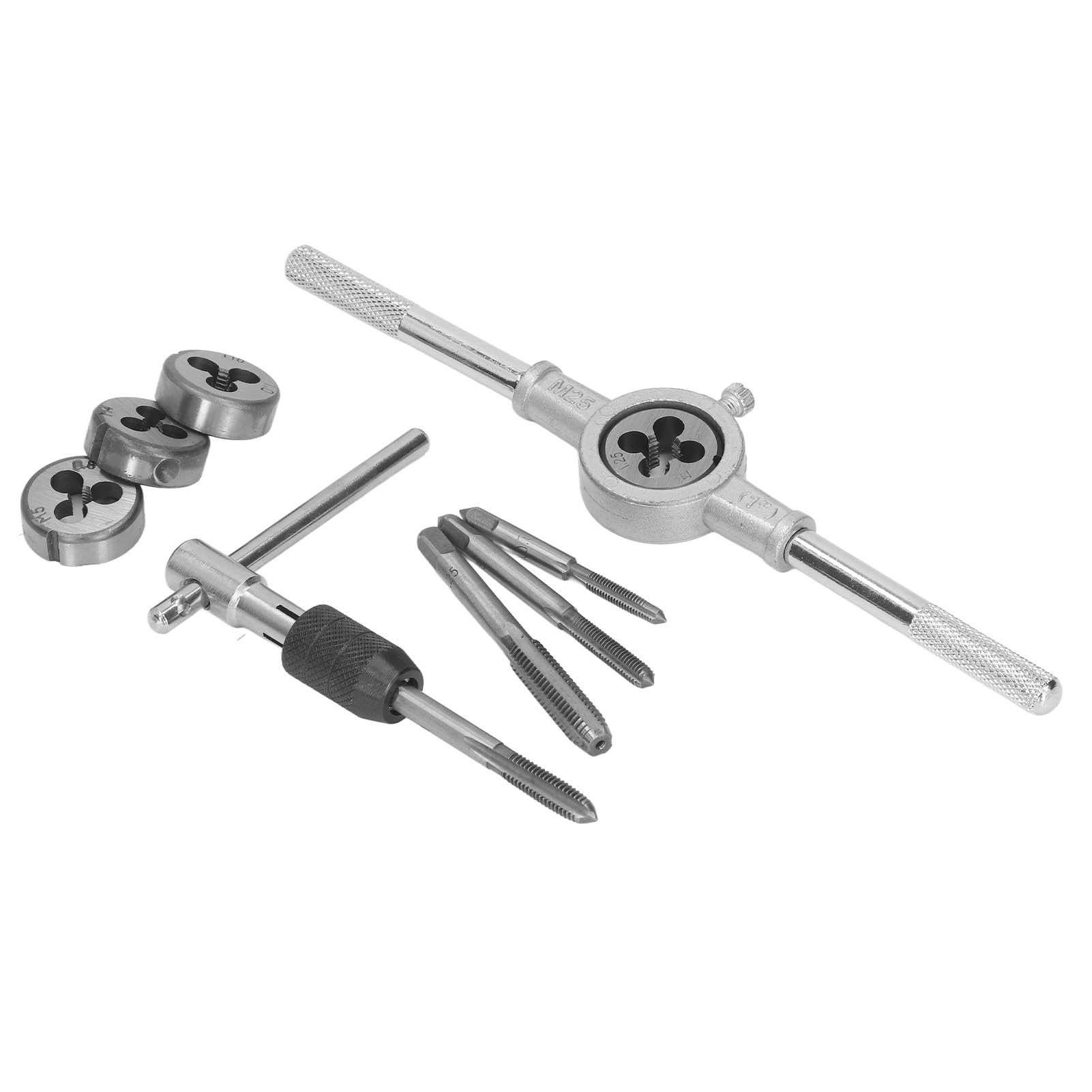 Set di 10 filiere per maschiatura in Acciaio M4 M5 M6 M8, utensile metrico per Filettatura, Kit di Riparazione e creazione di Utensili.
