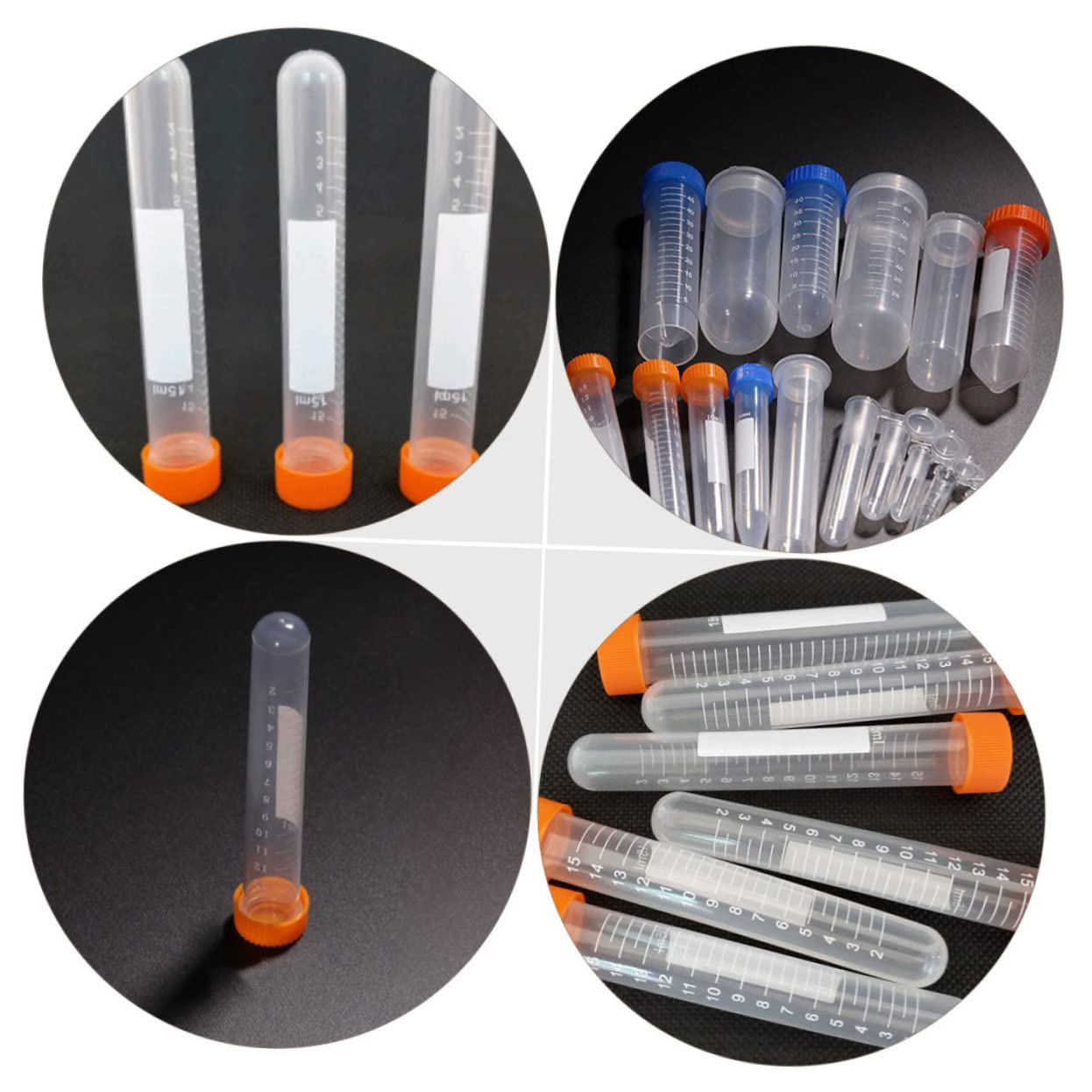 MAGICLULU 100 Stück Zentrifugenröhrchen aus PE mit Schraubverschluss Hitzebeständig und Drucksterilisierbar Konischer Boden Laborprobenröhrchen für Biochemie Zufällige Farbe Zufällige Farbe
