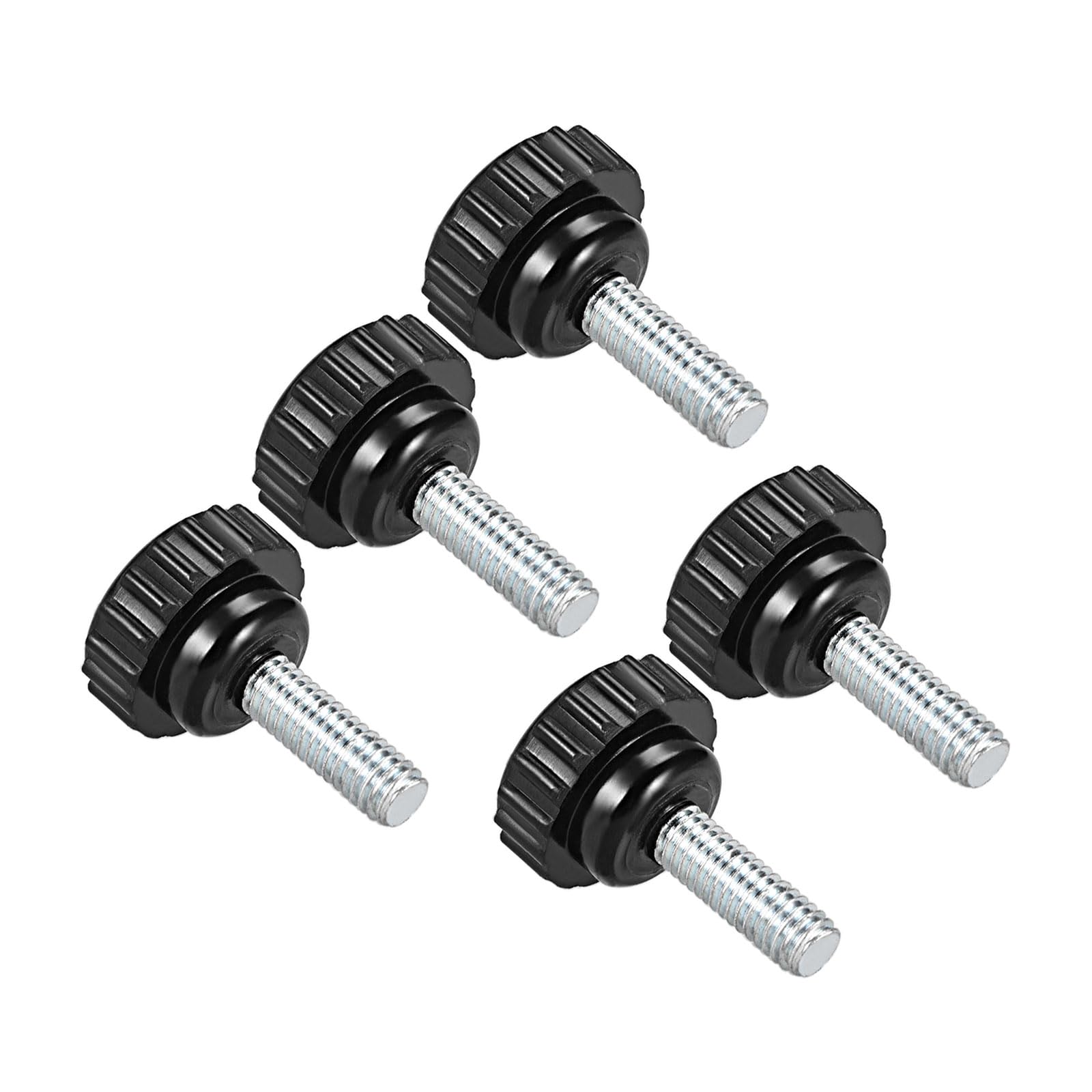 CoCud Knurled Clamping Knobs, M6 x 15mm Male Thread 21mm Head, Thermoset Plastic Thumb Screw Grip Bolt Knobs Black