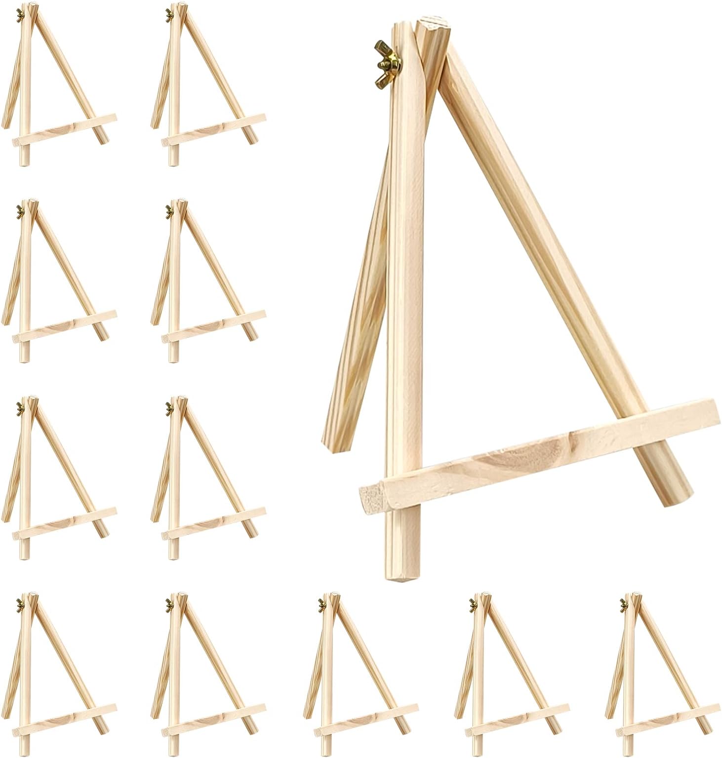 CertBuy 12 Inch Wood Easel for Display 8 Pack, Foldable
