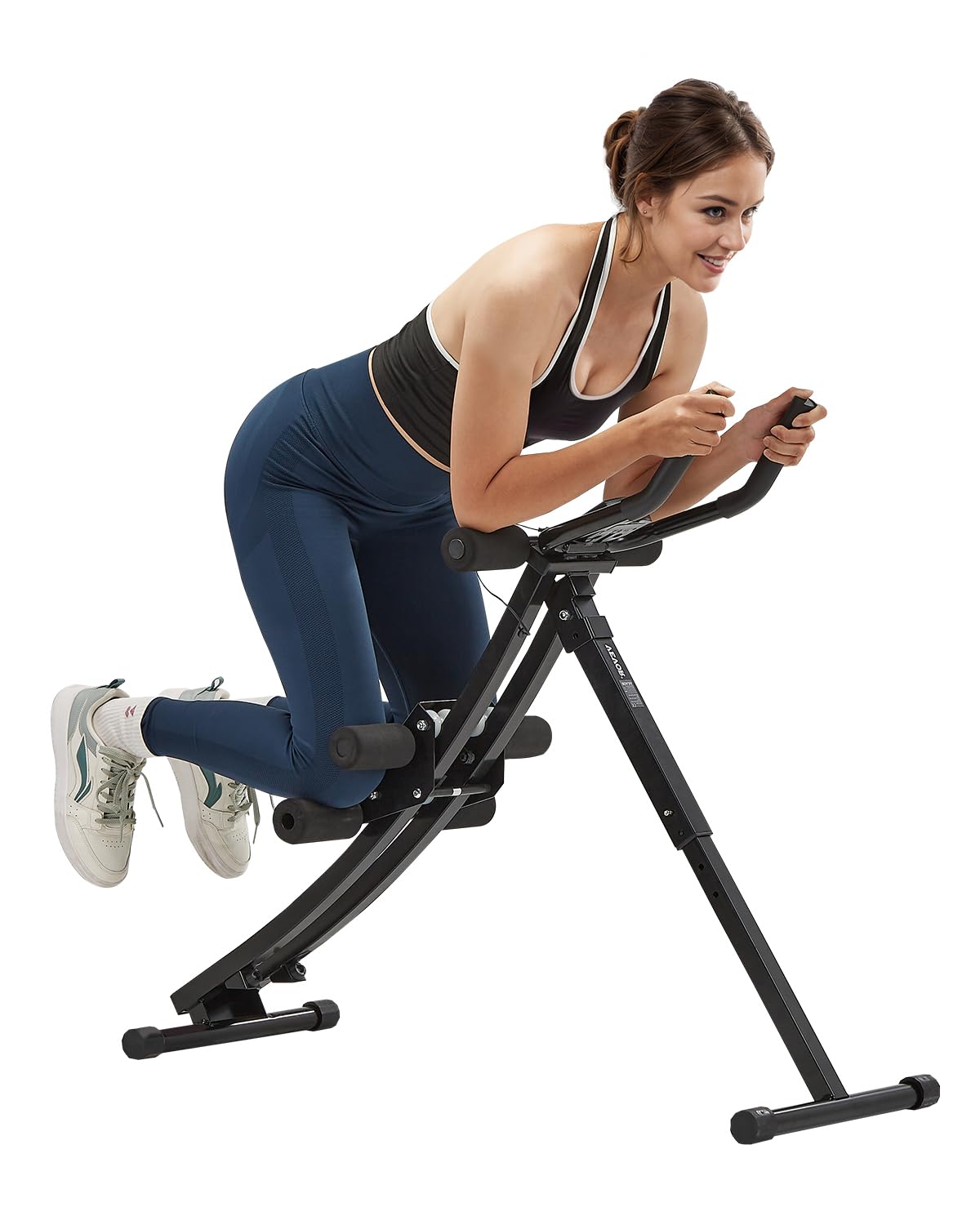 VEVOR Bauchmuskeltrainingsgerät, Bauchtrainer AB-Maschine, klappbar, 200 kg Tragfähigkeit, Schwarz