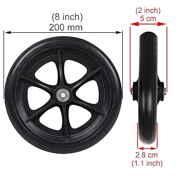 【中古】車椅子 キャスターホイールSET・WCR5・100mm(ゴム:新品) 71sjfHdJEFL._AC_UL210_SR210,