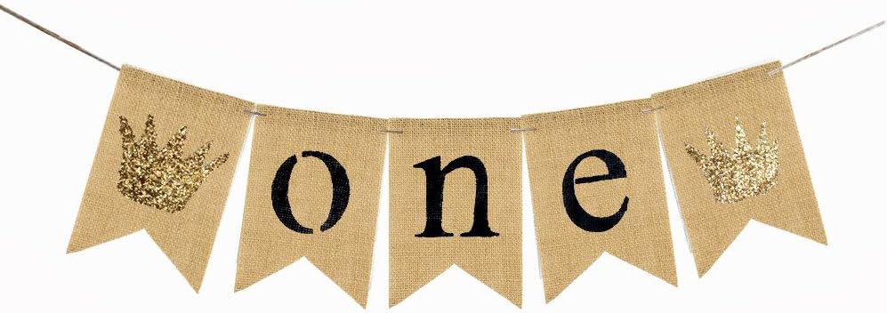 Brcohcoo Burlap ONE Banner - Rustic First Birthday Party Letters Hang Bunting with 2 Crown Baby Shower 1st Sign Decoration Supplies