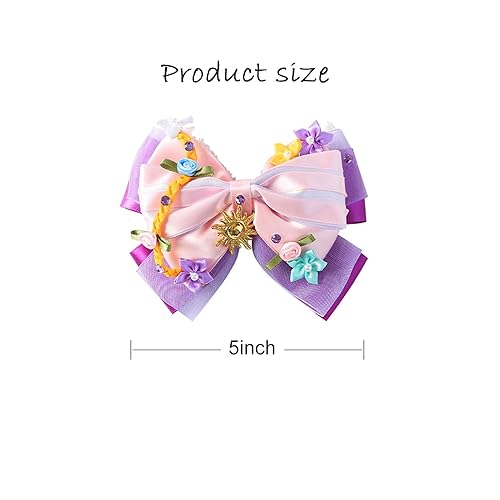 Miniatura 2 de Pinzas para el pelo de princesa para niñas y mujeres, accesorios para el cabello de hadas de 5 pulgadas, color morado