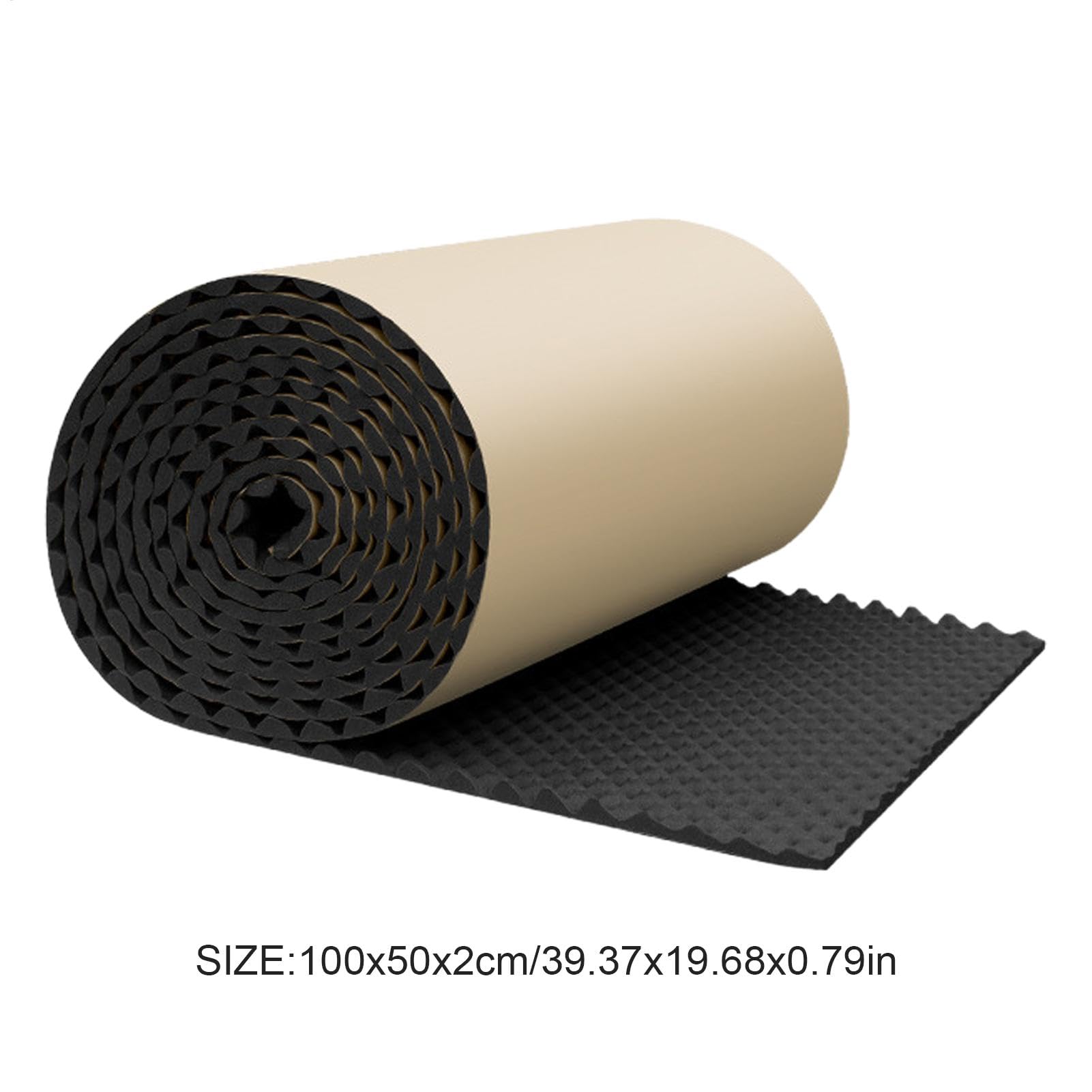 Tappetino isolante per auto, 100 x 50 cm, in schiuma, autoadesivo, isolante, fonoassorbente, ignifugo, resistente all'umidità, isolamento acustico da parete, fonoassorbente