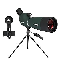 Svbony SV28PLUS Cannocchiale, con Treppiede, 25-75x70mm HD BAK4, A5 Rosso Vino FMC Impermeabile,Cannocchiale Terrestre con Adattatore Telefono Borsa, per Tiro a Segno Tiro, con l’arco Birdwatching