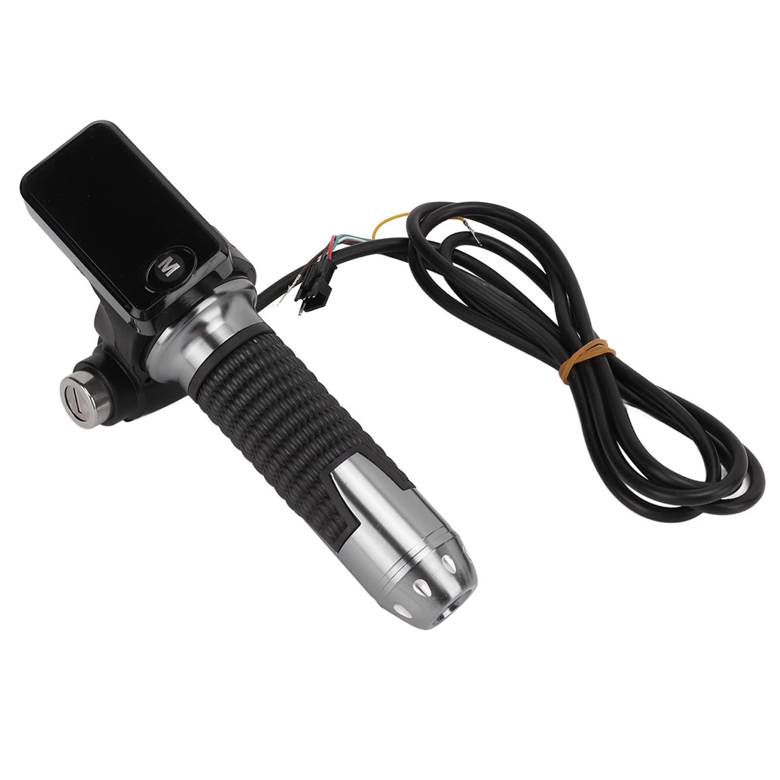 Poignée d'accélérateur électrique à Deux Roues, écran LCD, poignée d'accélérateur de Torsion avec câble et Frappe à clé, Corps en Plastique ABS, Accessoire de Guidon en Aluminium