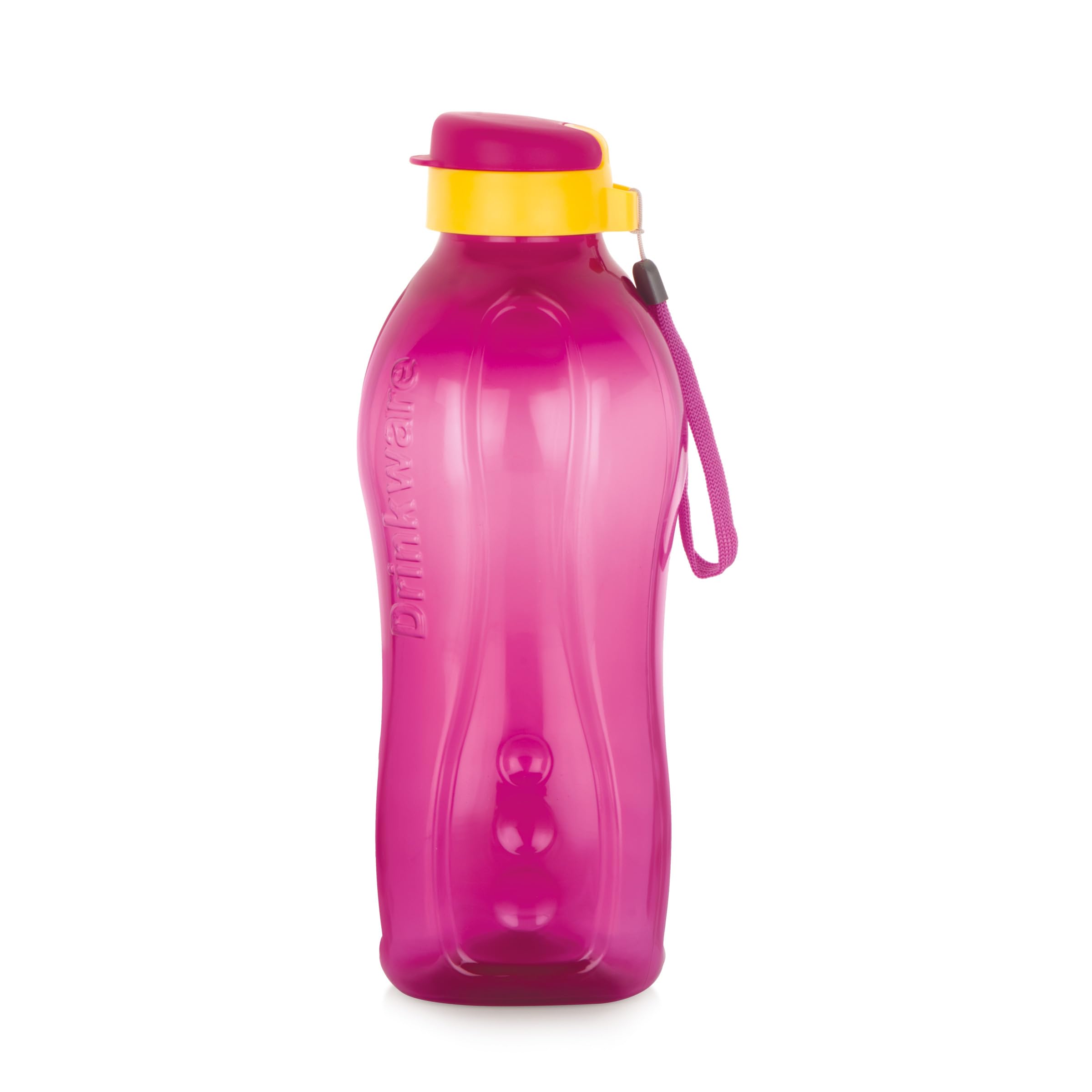 ATTRO Drinkware Gym 2L BPA-Free Water Bottle with Leak-Proof Flip-Top Cap, Nylon Strap and Stylish Dark Pink Color for Daily Hydration, Plastic