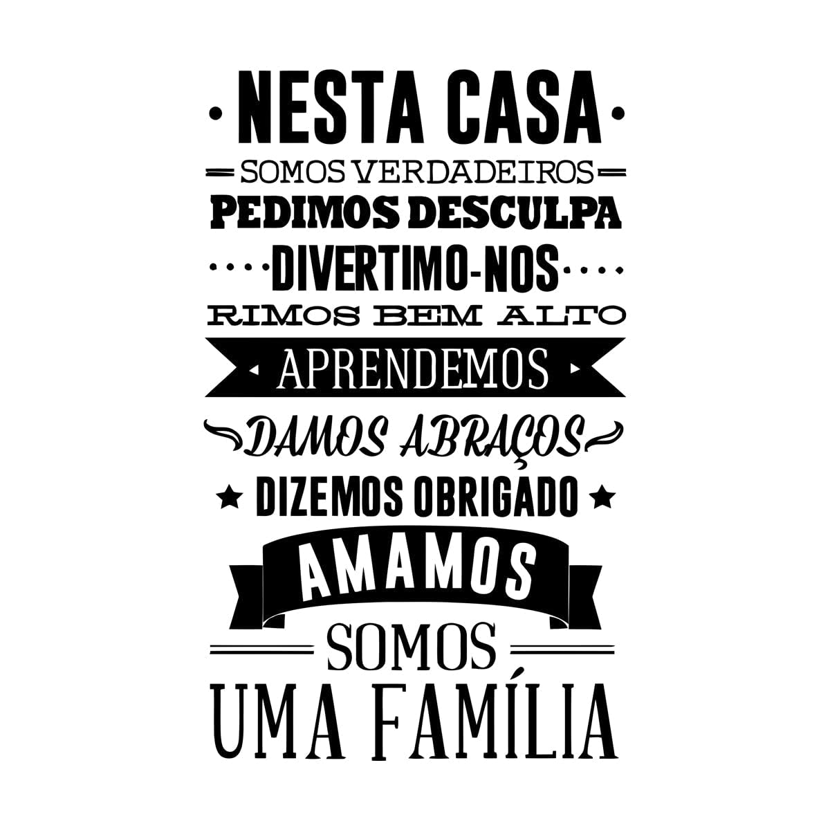 Portuguese House Rules Wall Sticker Home Decoration, Portuguese Version Wall Decals Nesta Casa em Vinil Autocolante Large - 58x98cm โ image 1