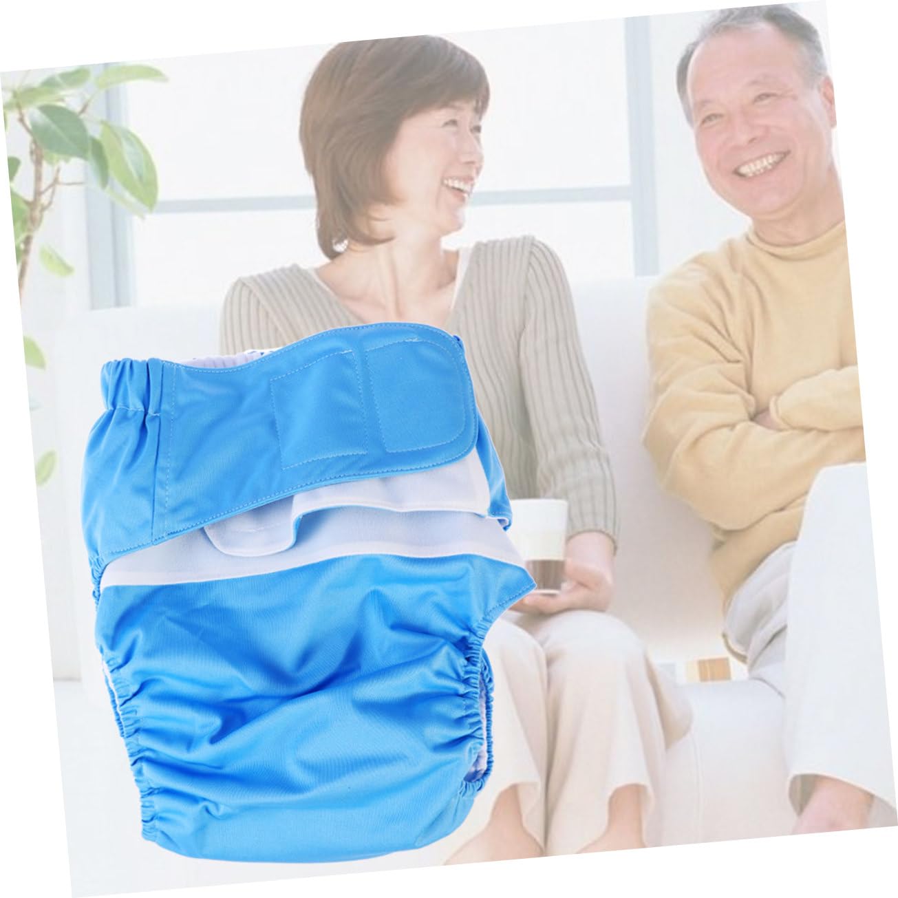 Ipetboom Leakproof Washable Diaper Covers for Adults Overnight Night Diapers Reusable Incontinence Pants Soft Breathable Sky