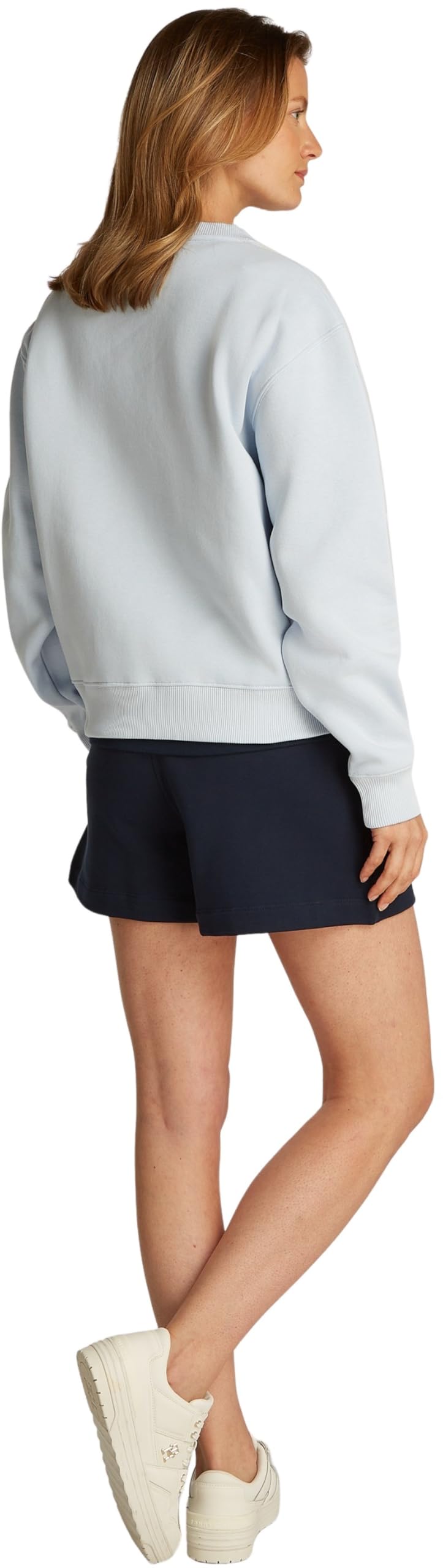 Tommy Hilfiger Damen Sweatshirt ohne Kapuze, Blau (Breezy Blue), XXXL – Ansicht 2