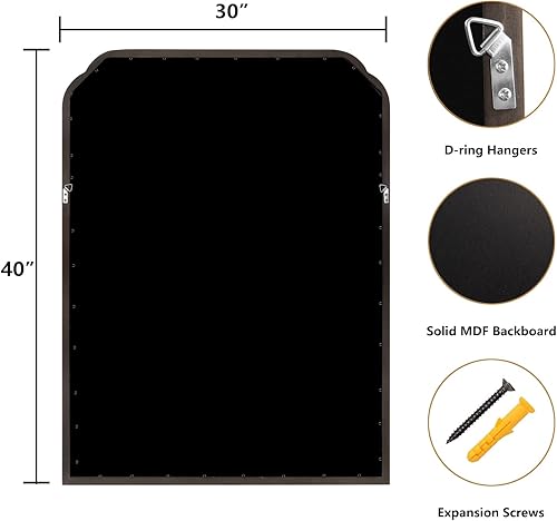 Miniatura 5 de WallBeyond Espejos de baño de madera para montar en la pared, 30 x 40 pulgadas, espejos de pared con marco de madera rústica, espejos decorativos