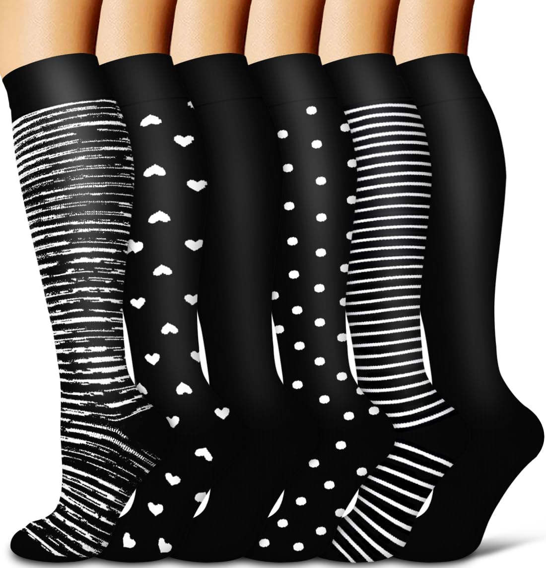 Copper Compression Socks for Women and Men(6 Pairs)-Best Support for Running, Athletic, Travel