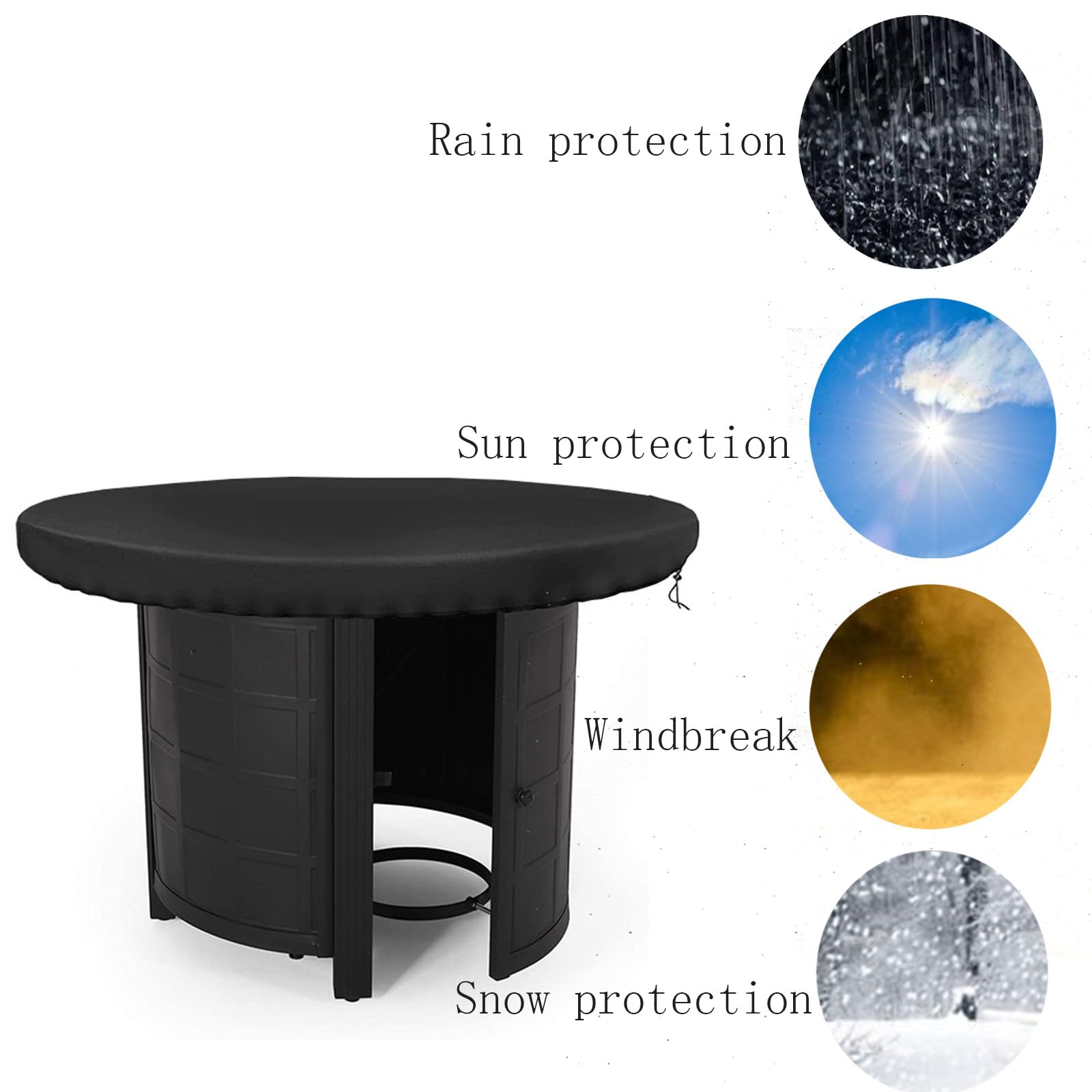 Housse Barbecue Exterieur Imperméable 80cm Protection Plaque Gril Rond