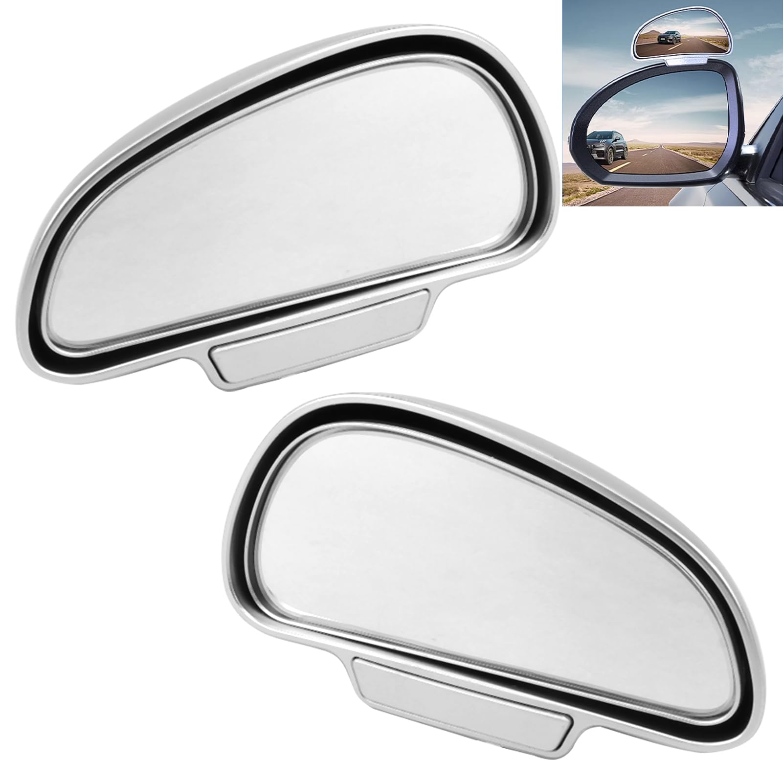 Specchietti Angolo Morto Convessi - Adesivo 3M, Regolabili 360&deg;, Universali