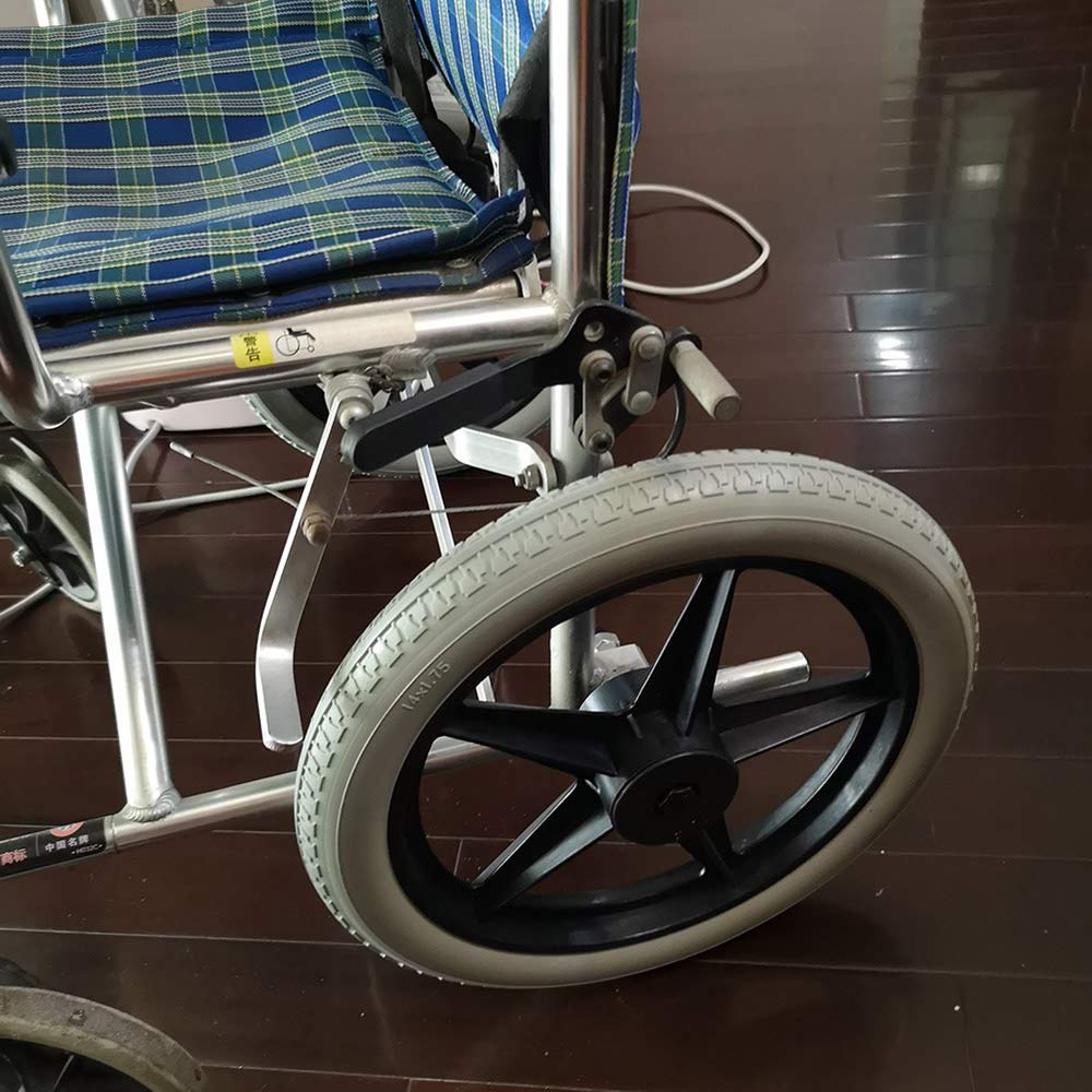 12 Pouces roulettes de Roulette arrière en Caoutchouc Solide Assemblage, Roue de Fauteuil Roulant antidérapante avec roulement en métal Noir, Gris 1 Paire