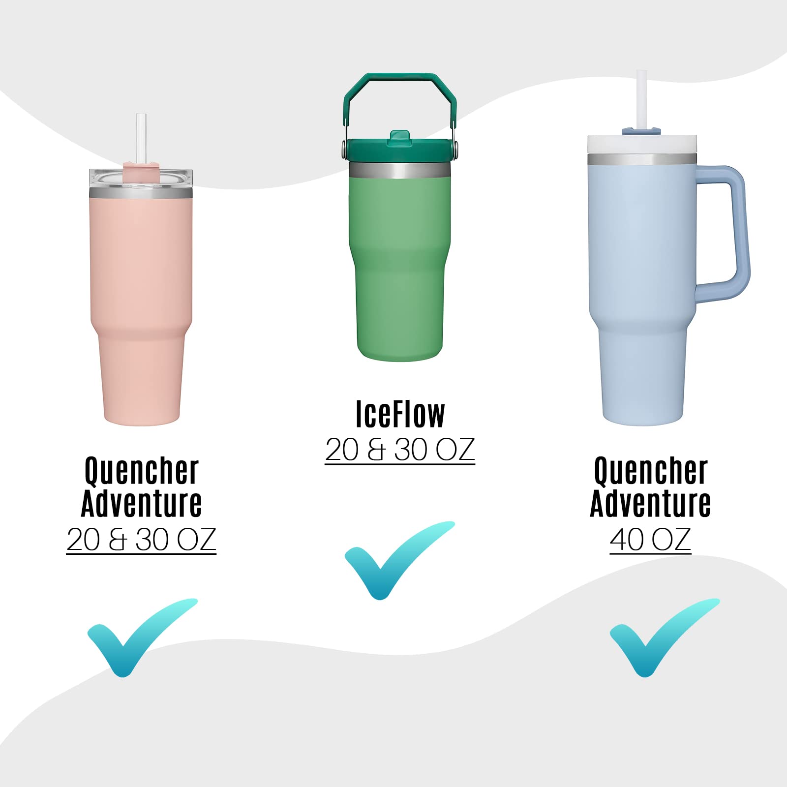 Stanley 2PCS Silicone Boot for 30 oz Tumbler With Handle, Cup Accessories for Quencher 40oz & IceFlow 20oz, Reduces Noise Protector Water Bottle Bottom Sleeve Cover