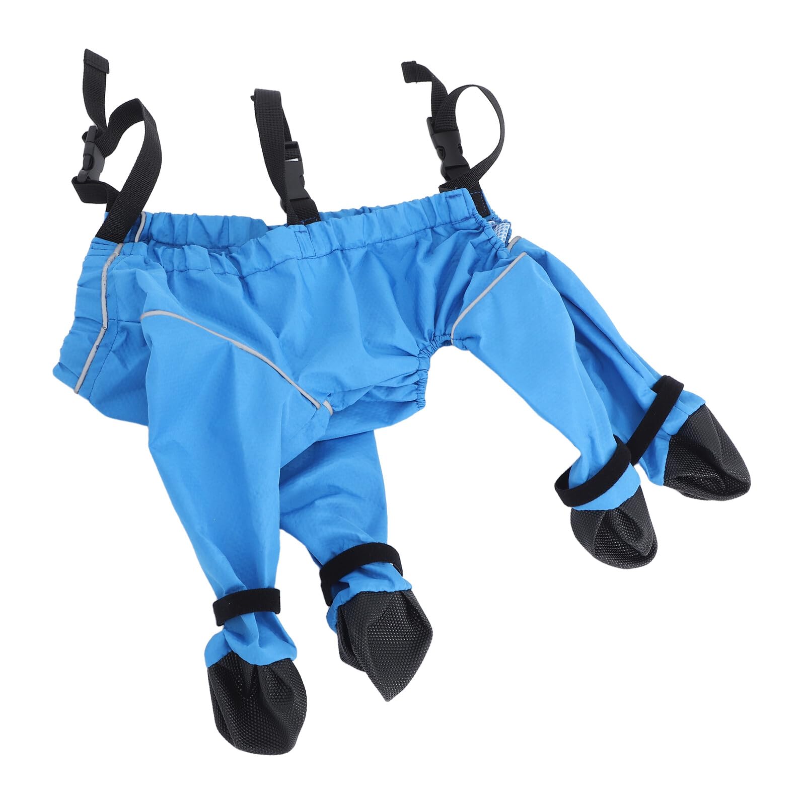 Bottines imperméables pour chiens en polyester bleu avec bretelles ajustables faciles à enfiler